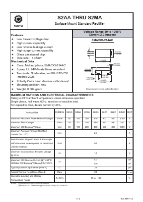 S2DA Datasheet PDF YENYO TECHNOLOGY Co., Ltd