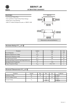 RB501V-40 Datasheet PDF YENYO TECHNOLOGY Co., Ltd
