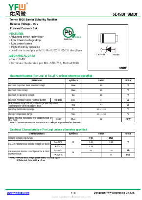 5L45BF Datasheet PDF DONGGUAN YOU FENG WEI ELECTRONICS CO., LTD
