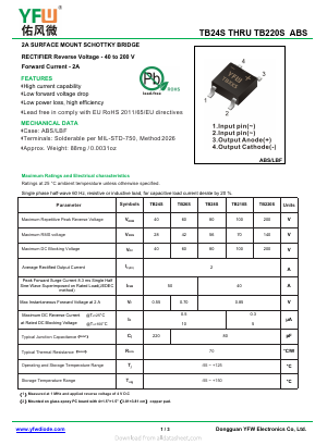 TB24S Datasheet PDF DONGGUAN YOU FENG WEI ELECTRONICS CO., LTD
