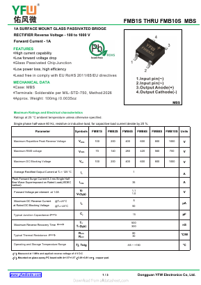 FMB1S Datasheet PDF DONGGUAN YOU FENG WEI ELECTRONICS CO., LTD