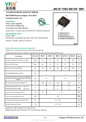 MB14F Datasheet PDF DONGGUAN YOU FENG WEI ELECTRONICS CO., LTD