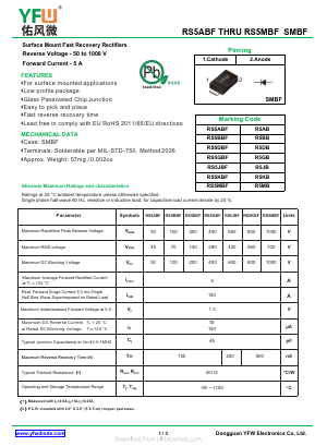 RS5ABF Datasheet PDF DONGGUAN YOU FENG WEI ELECTRONICS CO., LTD