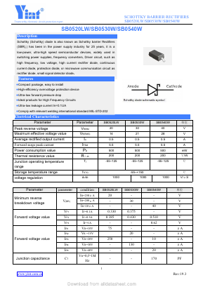 SB0520LW Datasheet PDF Shanghai Yint Electronic Co., Ltd.