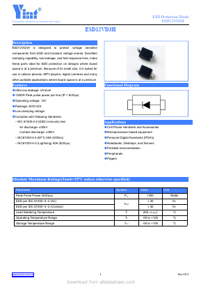 ESD12VD3H Datasheet PDF Shanghai Yint Electronic Co., Ltd.