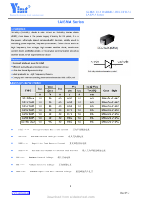 SS110 Datasheet PDF Shanghai Yint Electronic Co., Ltd.
