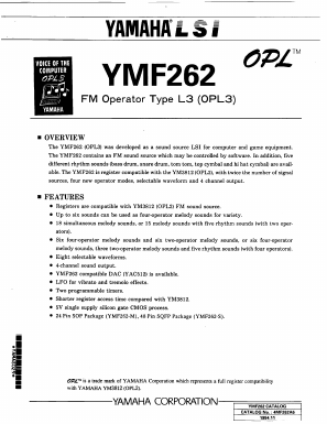 YMF262 Datasheet PDF Yamaha Corporation
