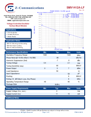SMV1412A-LF Datasheet PDF Z-Communications, Inc