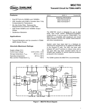 MGCT03QP1T Datasheet PDF Zarlink Semiconductor Inc