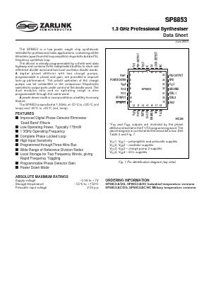 SP8853ADG Datasheet PDF Zarlink Semiconductor Inc