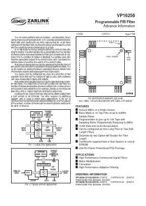 VP16256 Datasheet PDF Zarlink Semiconductor Inc
