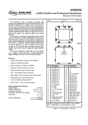 SP8855E Datasheet PDF Zarlink Semiconductor Inc