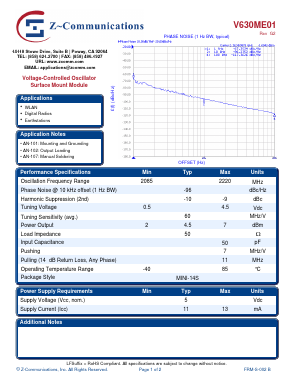 V630ME01_10 Datasheet PDF Z-Communications, Inc