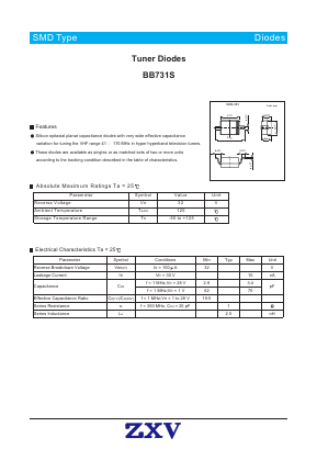 BB731S Datasheet PDF [Zhaoxingwei Electronics ., Ltd