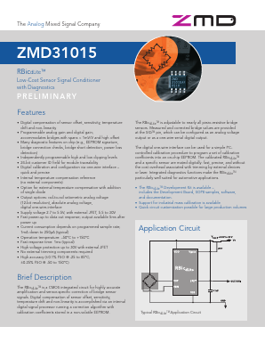 ZMD31015AEFT Datasheet PDF Zentrum Mikroelektronik Dresden AG