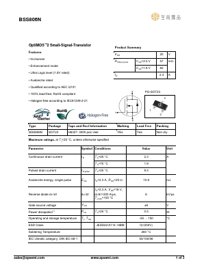 BSS806N Datasheet PDF ZP Semiconductor