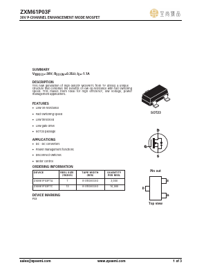 ZXM61P03FTA Datasheet PDF ZP Semiconductor