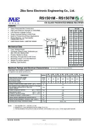 RS1502M Datasheet PDF Zibo Seno Electronic Engineering Co.,Ltd