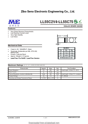 LL55C11 Datasheet PDF Zibo Seno Electronic Engineering Co.,Ltd