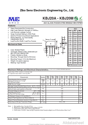 KBJ20K Datasheet PDF Zibo Seno Electronic Engineering Co.,Ltd