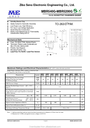 MBR545G Datasheet PDF Zibo Seno Electronic Engineering Co.,Ltd