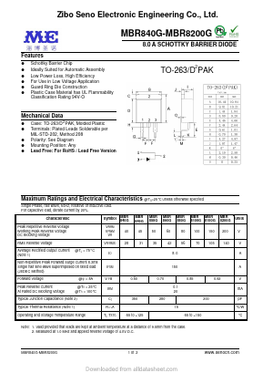 MBR8150G Datasheet PDF Zibo Seno Electronic Engineering Co.,Ltd
