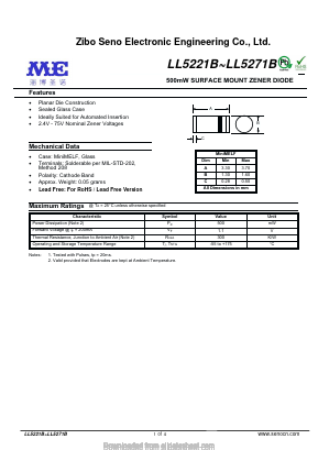 LL5246B Datasheet PDF Zibo Seno Electronic Engineering Co.,Ltd