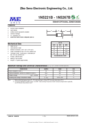 1N5246B Datasheet PDF Zibo Seno Electronic Engineering Co.,Ltd