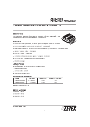 ZXBM2002X10TA Datasheet PDF Zetex => Diodes
