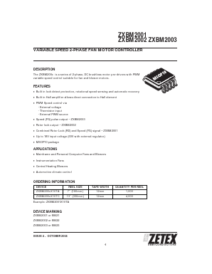 ZXBM2001TA Datasheet PDF Zetex => Diodes