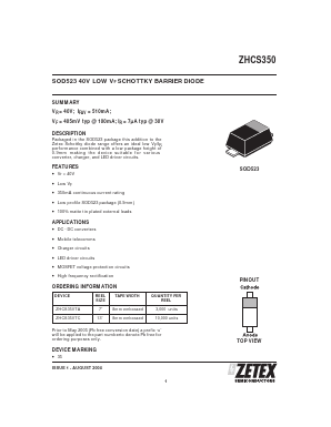 ZHCS350 Datasheet PDF Zetex => Diodes