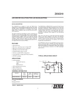 ZXSC310E5TA Datasheet PDF Zetex => Diodes