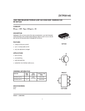 ZXTP2014G Datasheet PDF Zetex => Diodes