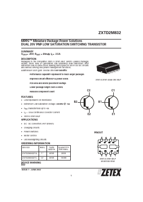 ZXTD2M832 Datasheet PDF Zetex => Diodes
