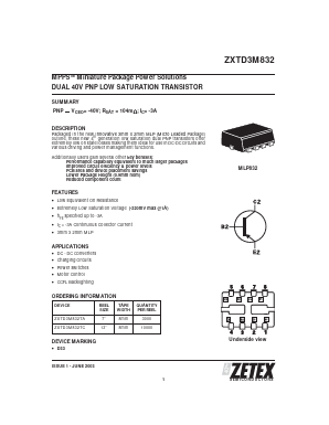 ZXTD3M832 Datasheet PDF Zetex => Diodes
