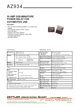 AZ934 Datasheet PDF Zettler Electronics