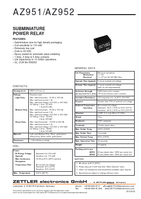 AZ951-1C-6DSE Datasheet PDF Zettler Electronics