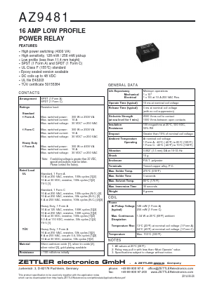 AZ9481 Datasheet PDF Zettler Electronics