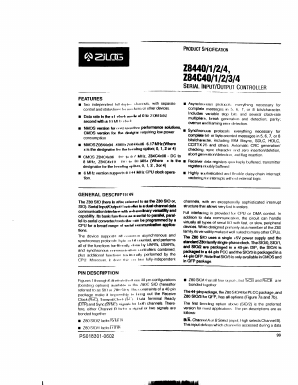 Z8440 Datasheet PDF Zilog