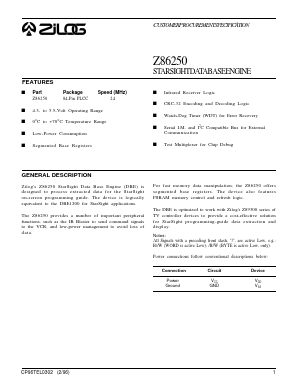 Z86250 Datasheet PDF Zilog