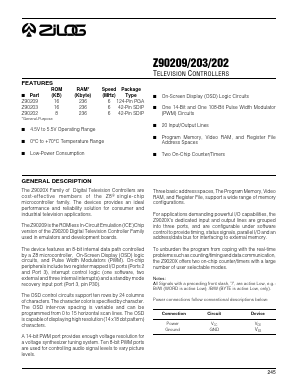 Z90202 Datasheet PDF Zilog