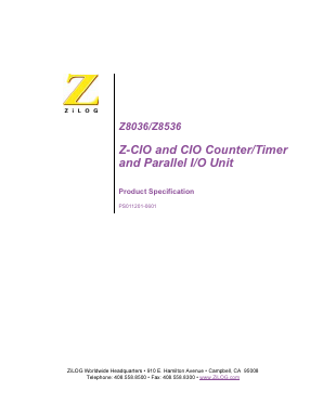 Z8536DE Datasheet PDF Zilog