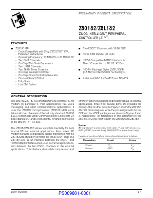 Z8018233FSE Datasheet PDF Zilog