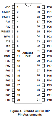 Z86C6116PSC Datasheet PDF Zilog