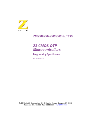 Z86E04SL1995 Datasheet PDF Zilog