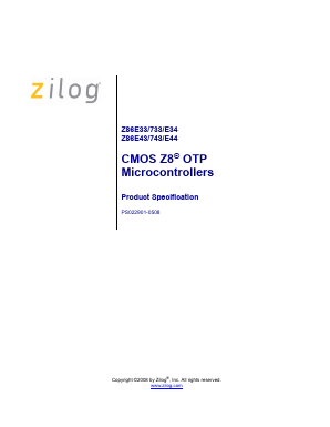Z86E4312FSC Datasheet PDF Zilog