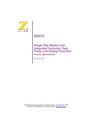 Z02215 Datasheet PDF Zilog