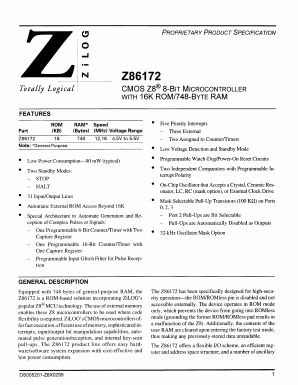 Z86172 Datasheet PDF Zilog