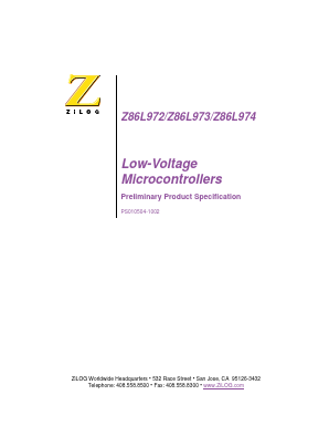 Z86L972 Datasheet PDF Zilog