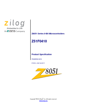 Z51F0410 Datasheet PDF Zilog